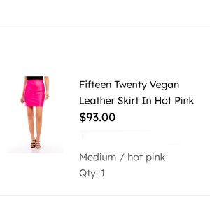 Vegan leather mini skirt - Fuchsia color- super cute